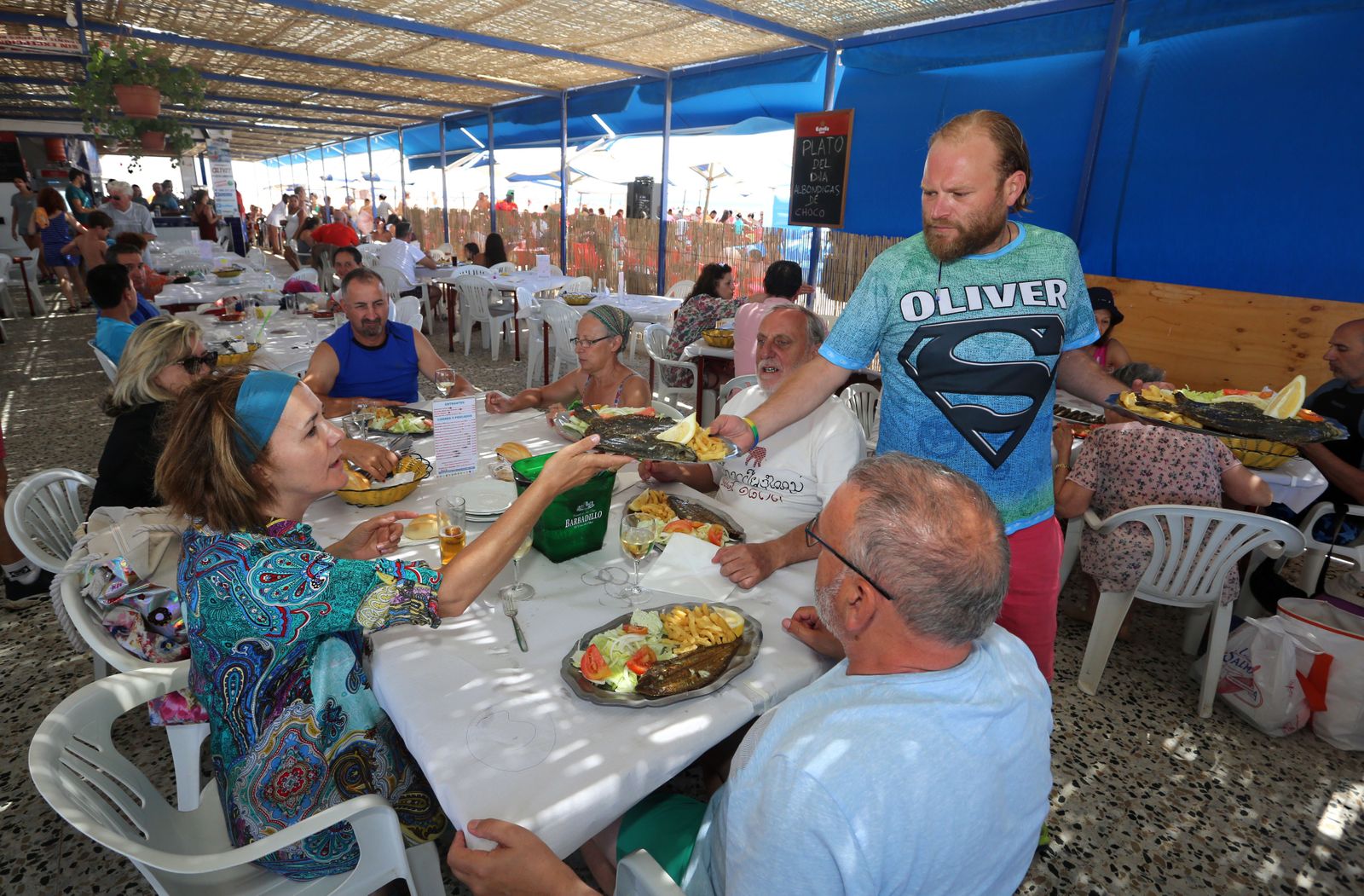 Chiringuito en la costa de Huelva.