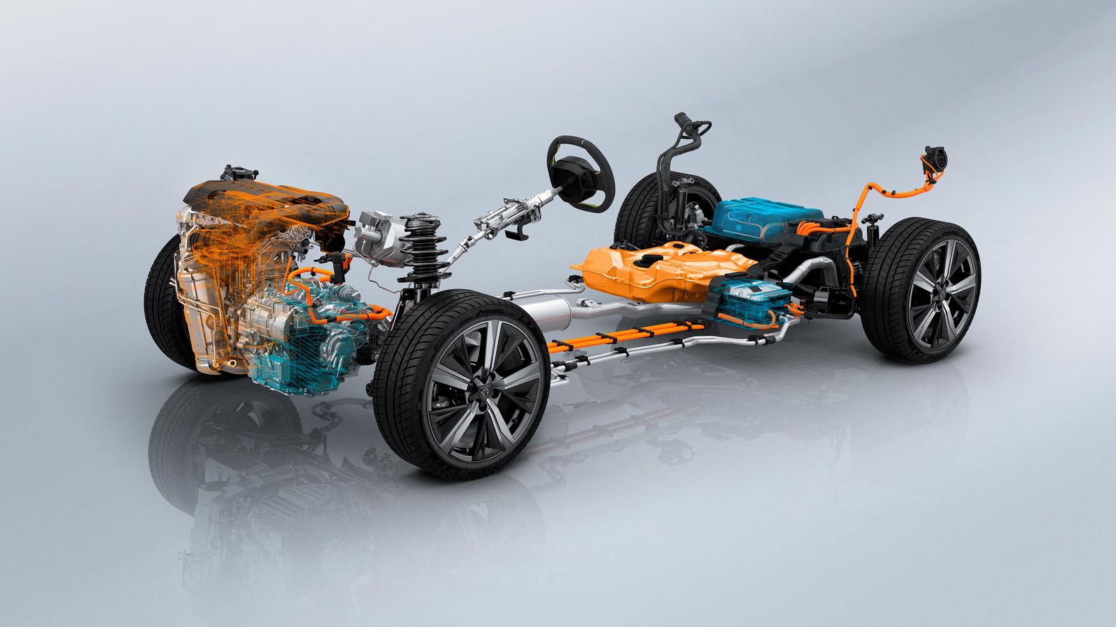 Por primera vez el 308 recibe sistemas de propulsión híbridos enchufables. La batería ocupa parte del espacio bajo el maletero.