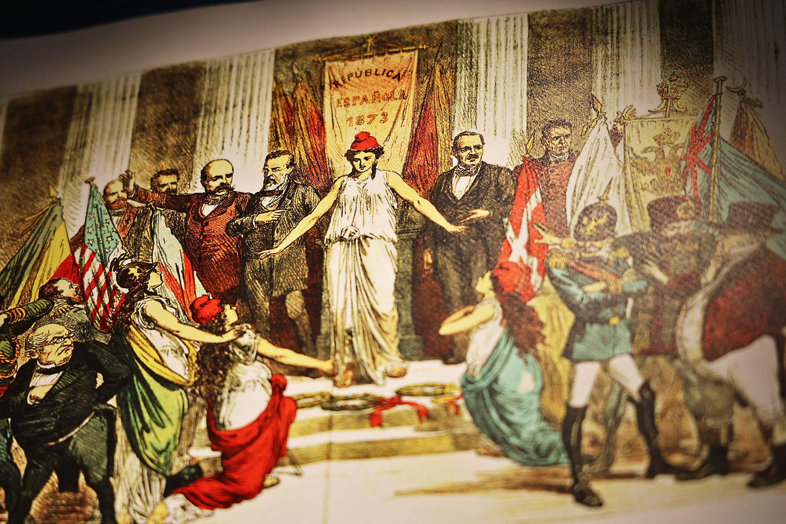 Exposición sobre Vázquez López en el vestíbulo de la Biblioteca