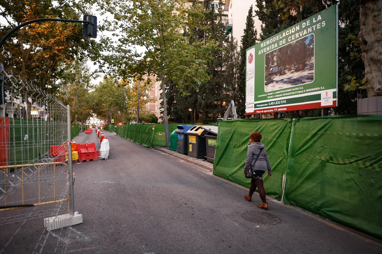 Imagen de las obras que se están llevando a cabo en la Avenida Cervantes
