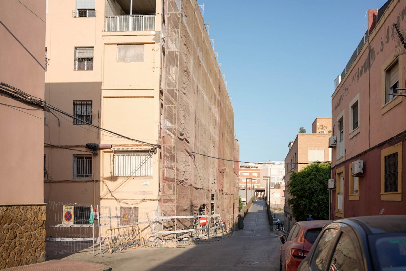 Las obras de rehabilitación en el edificio El Patio de Almería