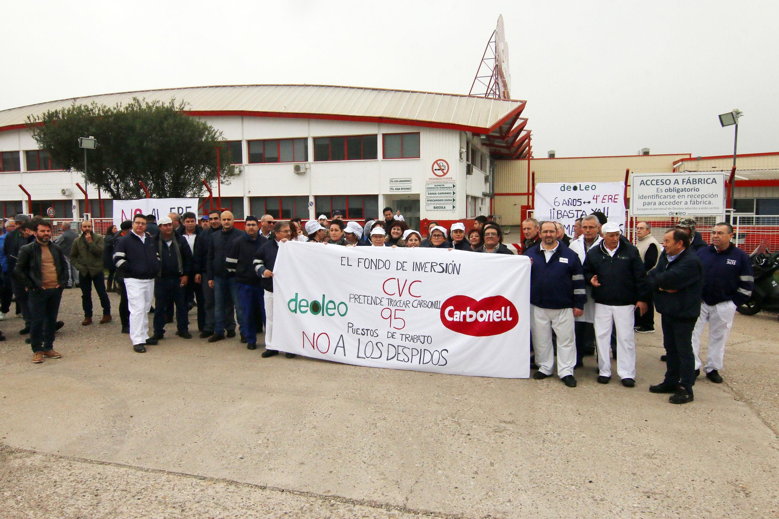 Una de las movilizaciones de los trabajadores de Deóleo.