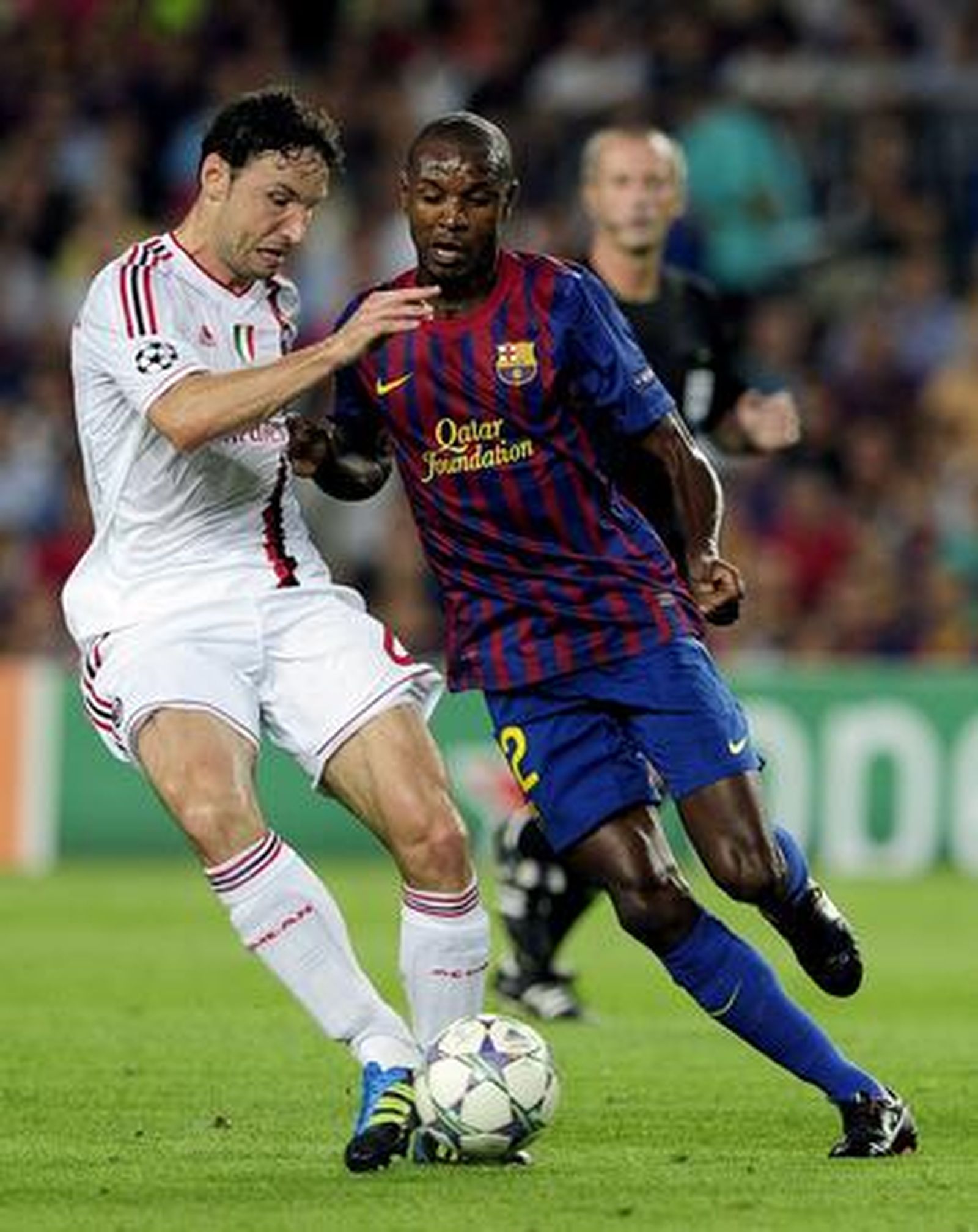 El Barcelona no consiguió pasar del empate ante un Milán muy a la italiana.

Foto: afp