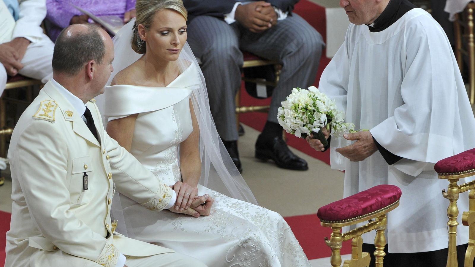 Momento de la boda de los príncipes Alberto y Charlene, en julio de 2011.