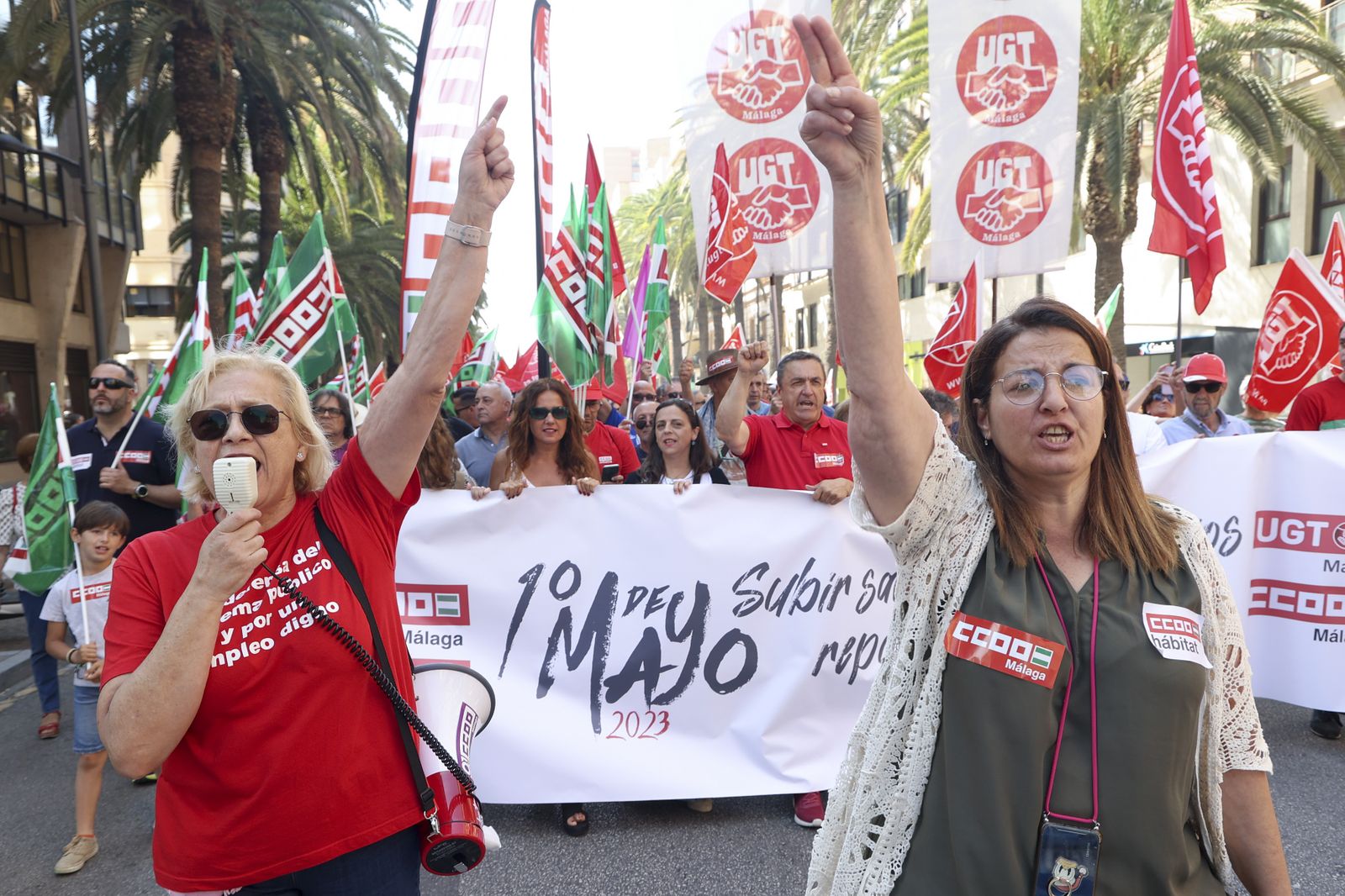 La manifestación del 1º de mayo de Málaga, en fotos
