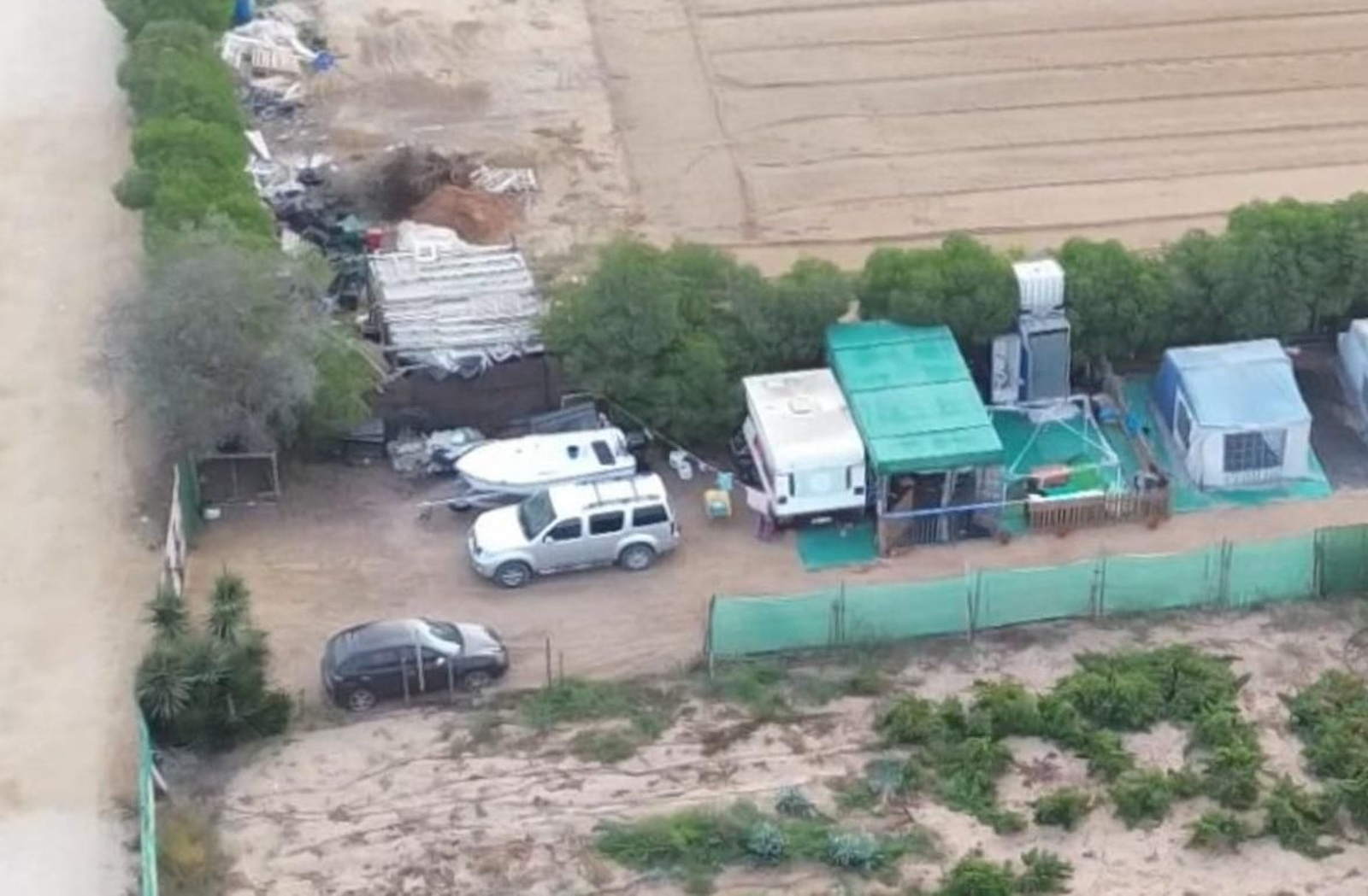Imagen aérea de la parcela donde estaba el camping ilegal
