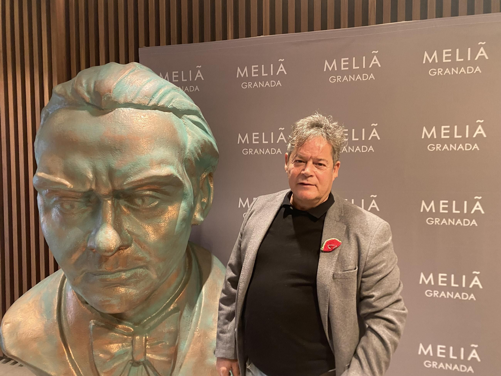 Jorge Sanz durante su visita a Granada para la proyección especial de 'La reina de España'.