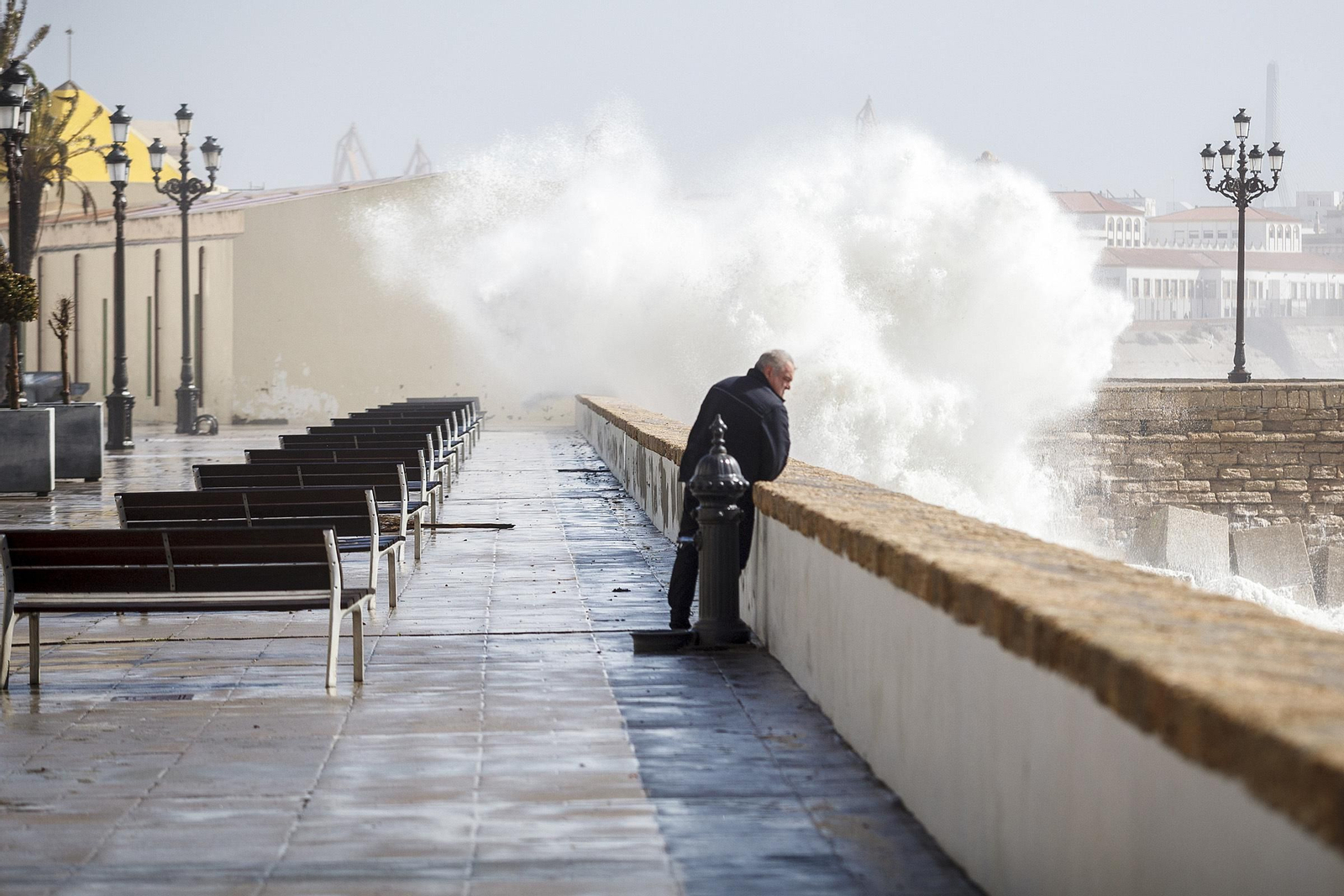 Efectos del temporal en Cádiz