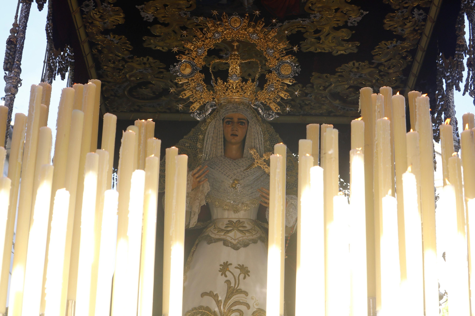 La Virgen de la Candelaria, durante su salida procesional.