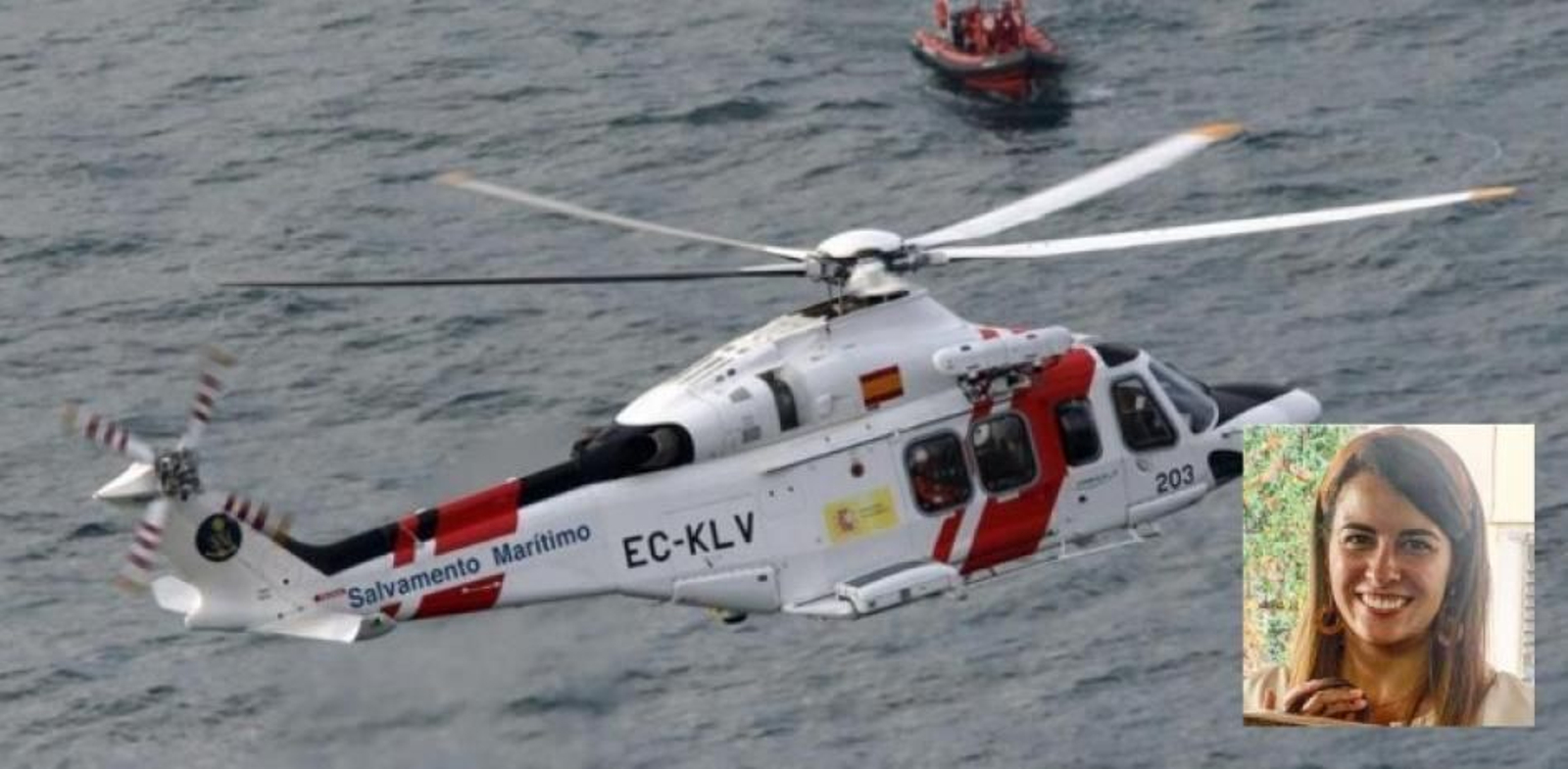 Helicóptero durante la búsqueda de la joven en la zona de los acantilados