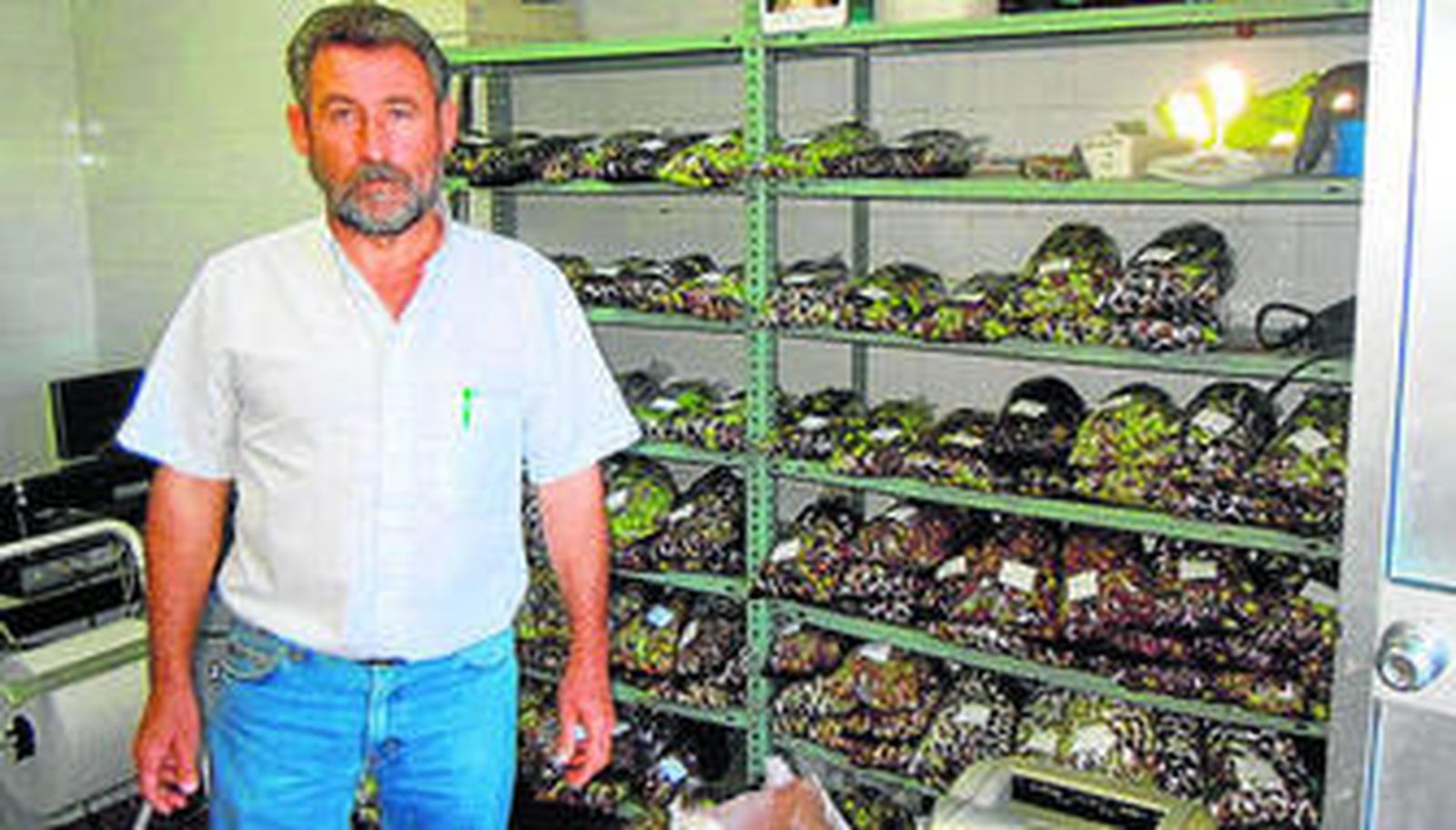 Abajo, Francisco Humanes y una empleada de la cooperativa analizando el aceite.