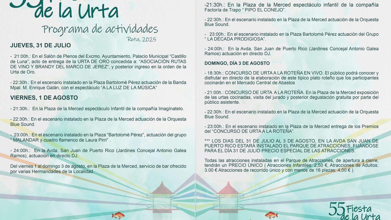Programa Fiesta de la Urta 2025, en Rota.