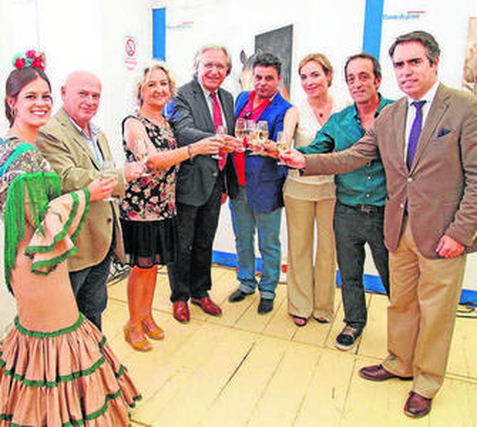 Presentación de la exposición en la caseta del Diario.