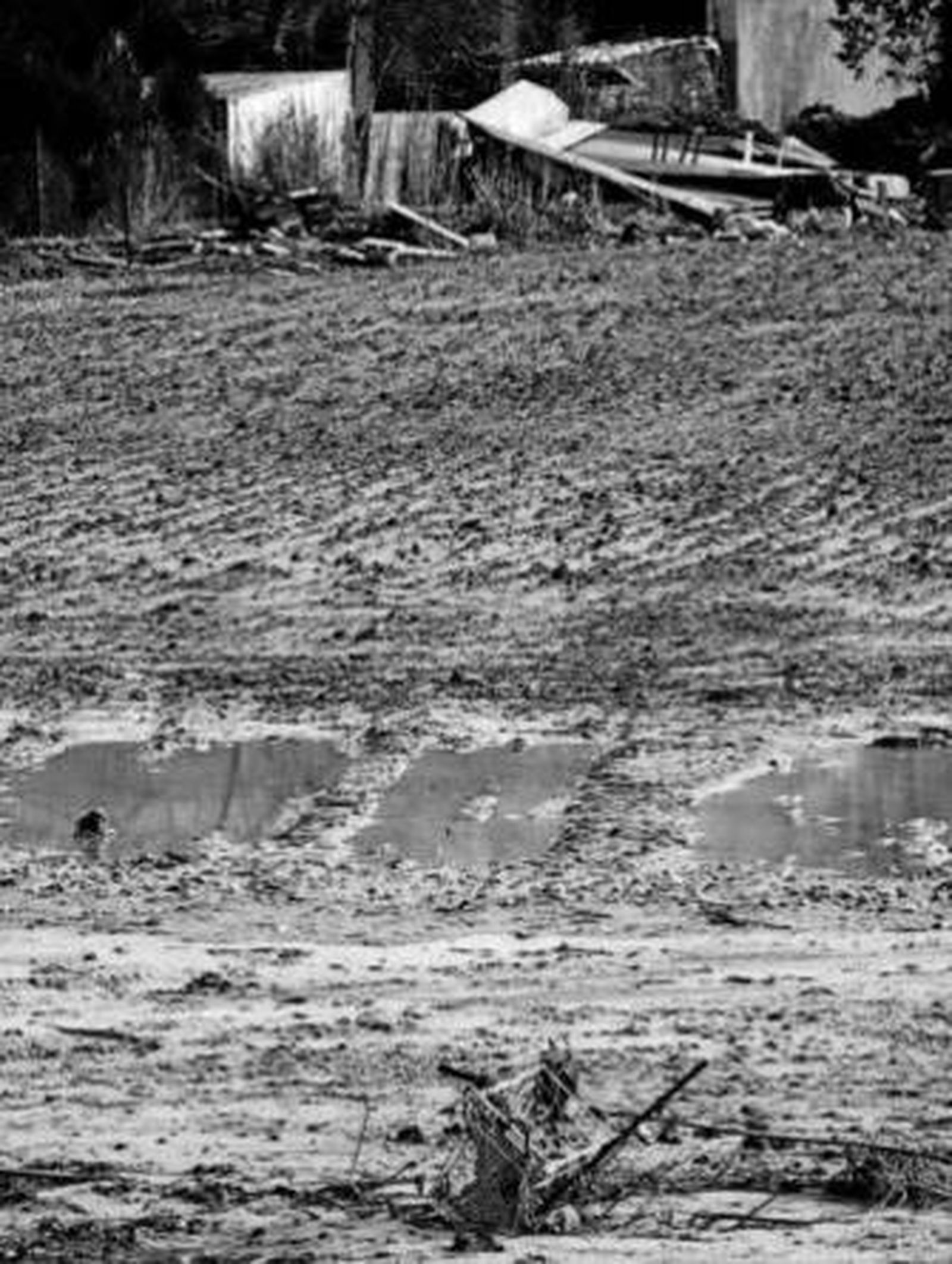 Restos dejados por la crecida en Ronda.