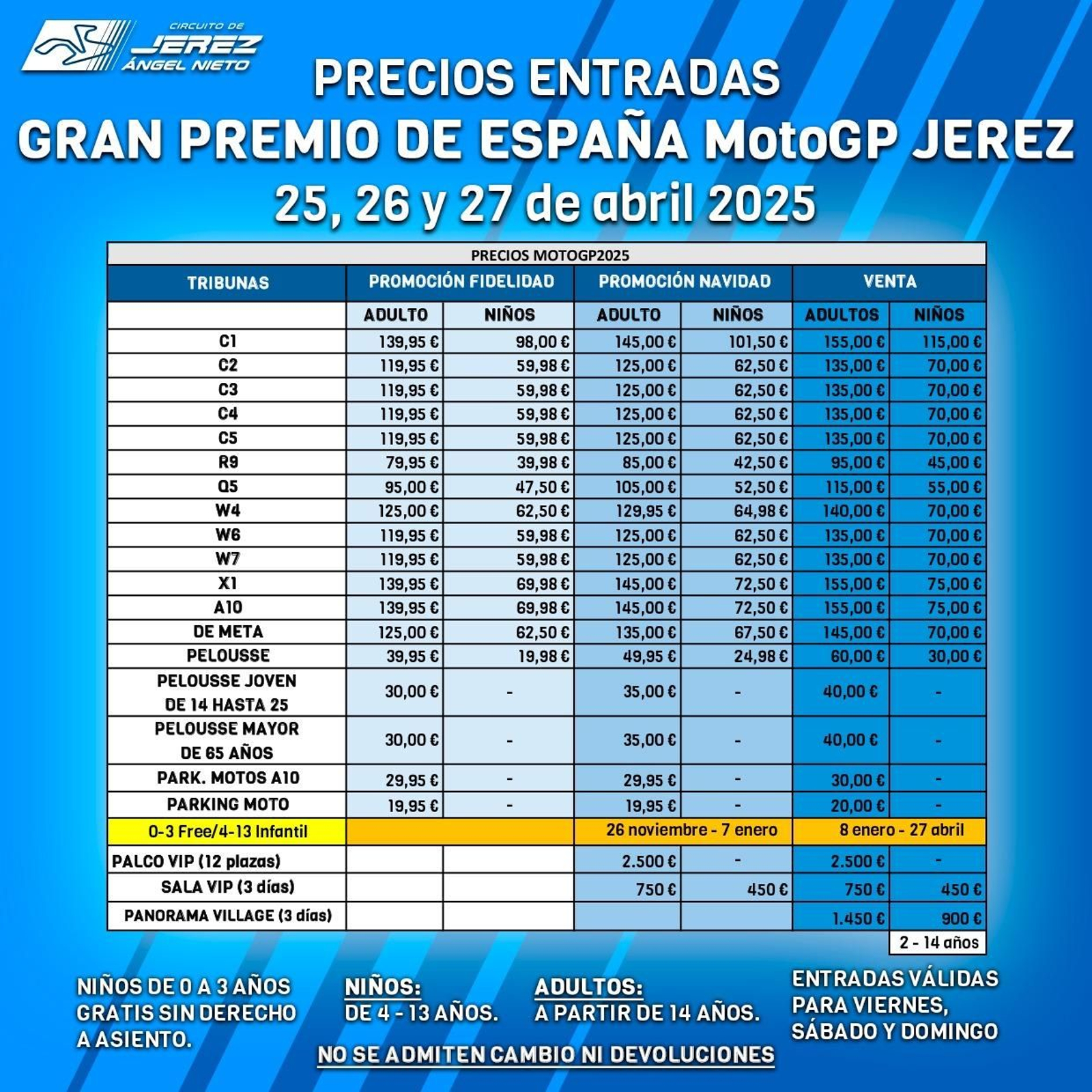Precio de las entradas del Gran Premio 2025.