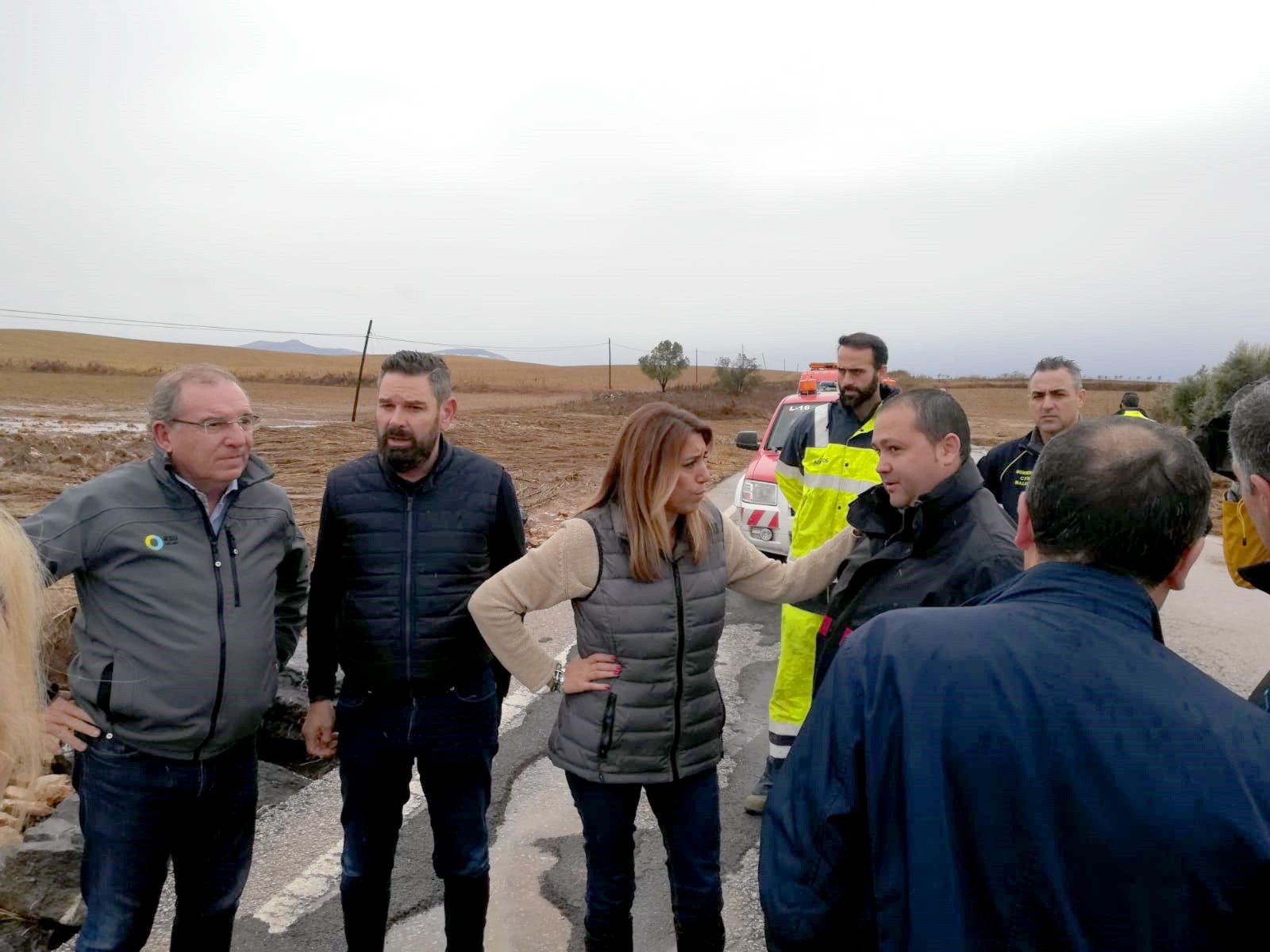 Díaz visita las zonas más afectadas por las inundaciones.