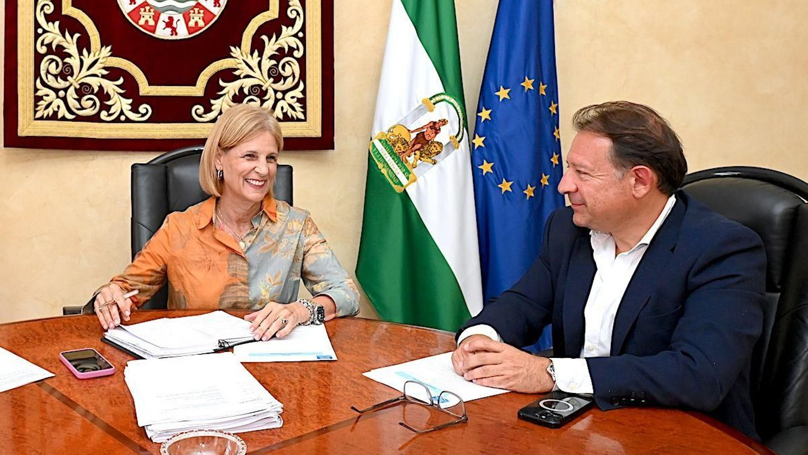 María José García-Pelayo y Antonio Mariscal, en la presentación del balance del Consejo Social de Jerez.