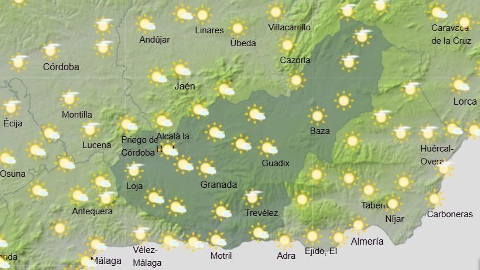 El Tiempo en Granada el 19 de agosto de 2025