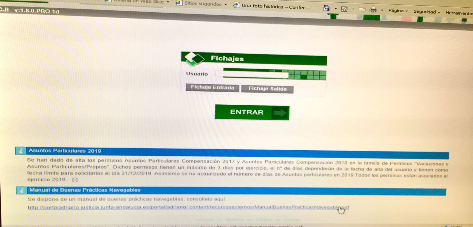 Un funcionario es informado de sus días libres para 2019
