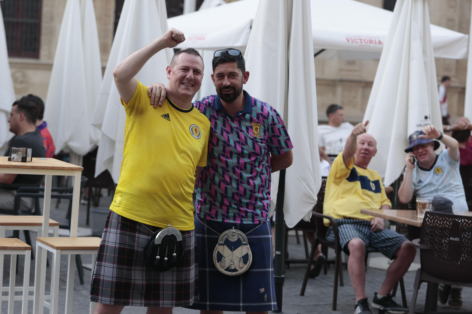 Aficionados escoceses en Sevilla