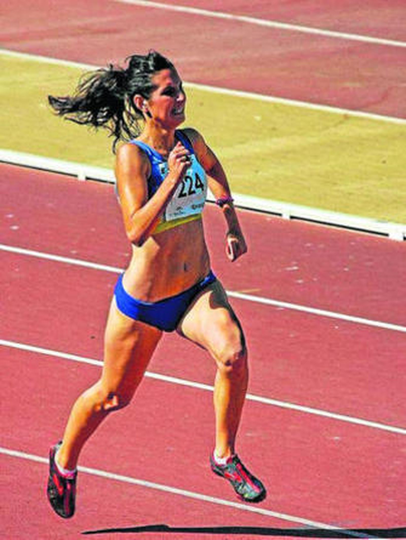 Noelia Maldonado, en plena carrera.