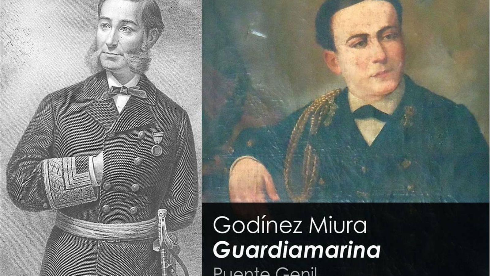 Méndez Nuñez y el guardiamarina Godínez.