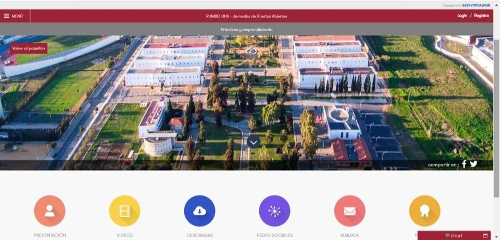 Uno de los ‘stands’ de centros y servicios en los que se distribuye la información disponible en la plataforma web de estas Jornadas de Puertas Abiertas virtuales.