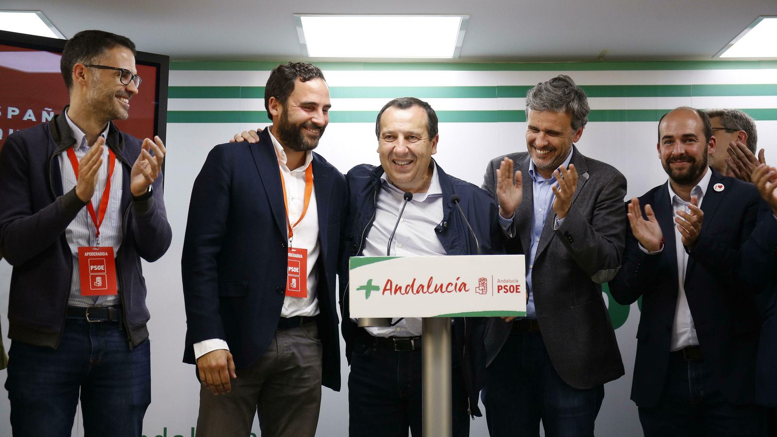 Celebración en la sede del PSOE tras los resultados de las generales del pasado domingo.