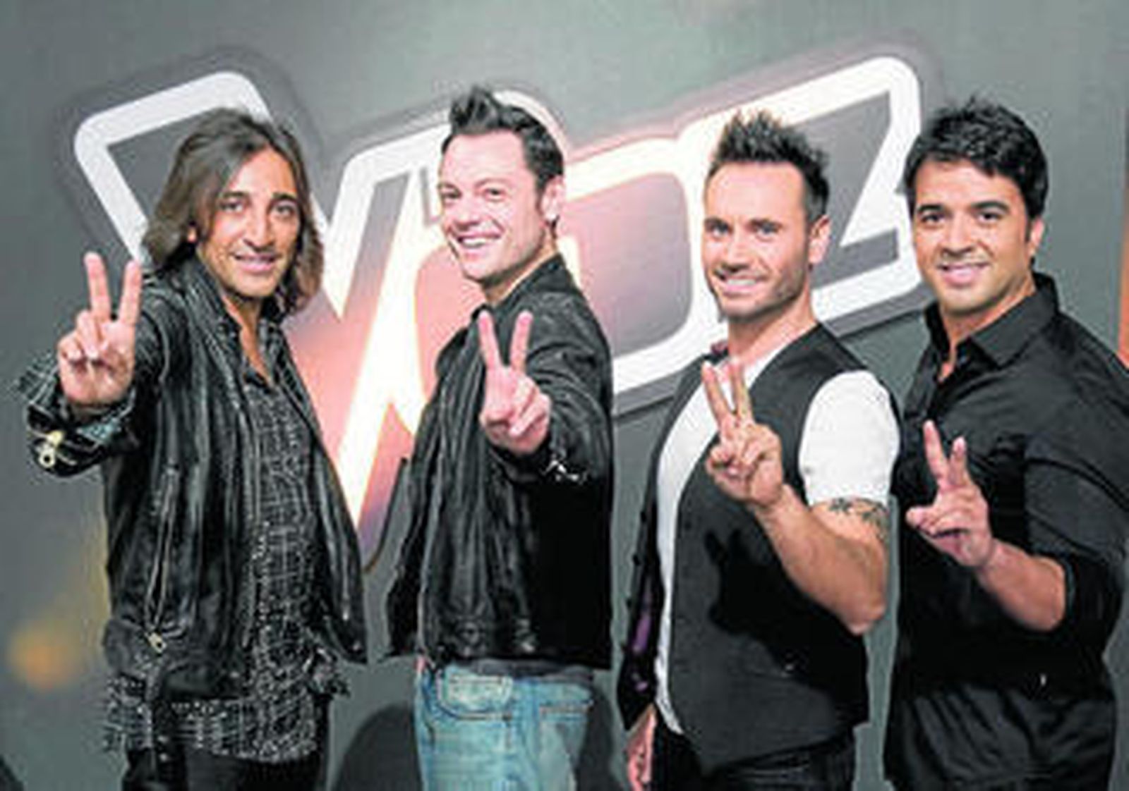 Las estrellas de la música Antonio Carmona, Tiziano Ferro, Nek y Luis Fonsi promocionan con 'La Voz'.