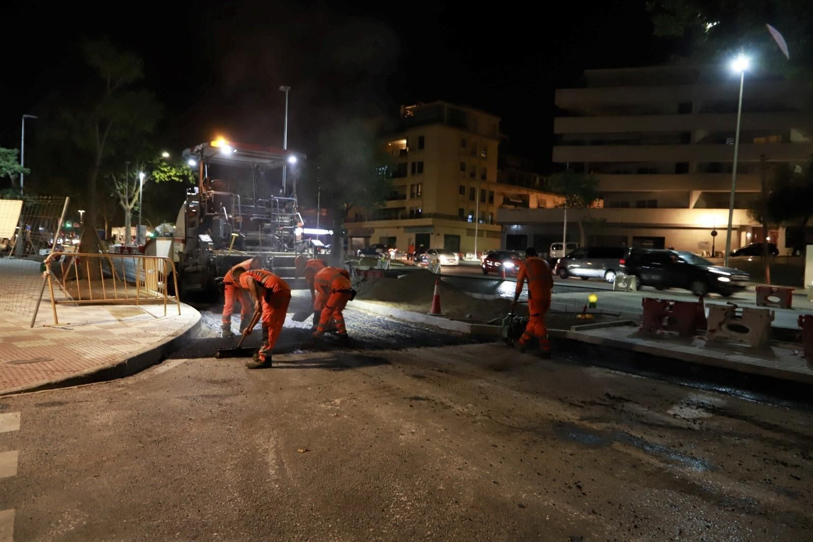 Los trabajos que se están acometiendo en la avenida Severo Ochoa, en Marbella.
