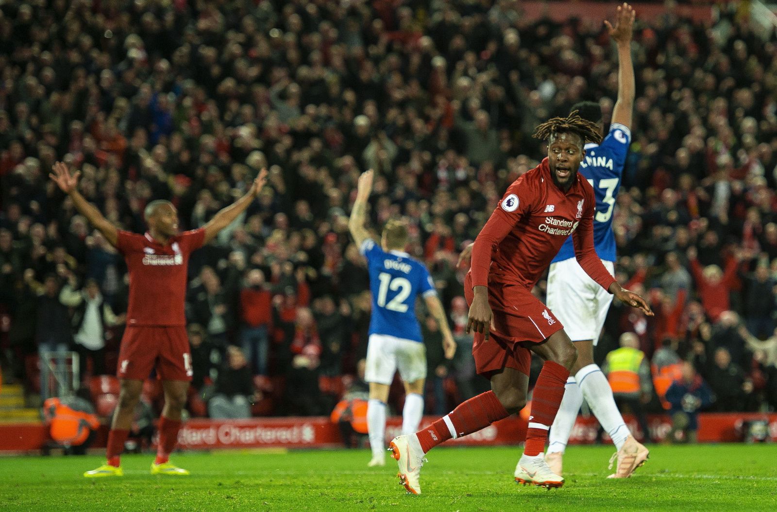 Origi celebra el gol ante el Everton el pasado fin de semana.