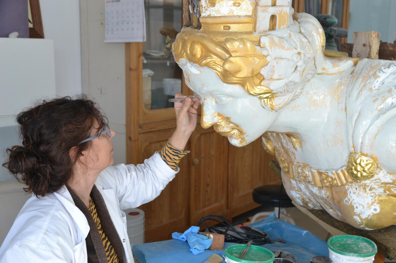 Así ha sido la restauración en Jerez de la diosa de Elcano