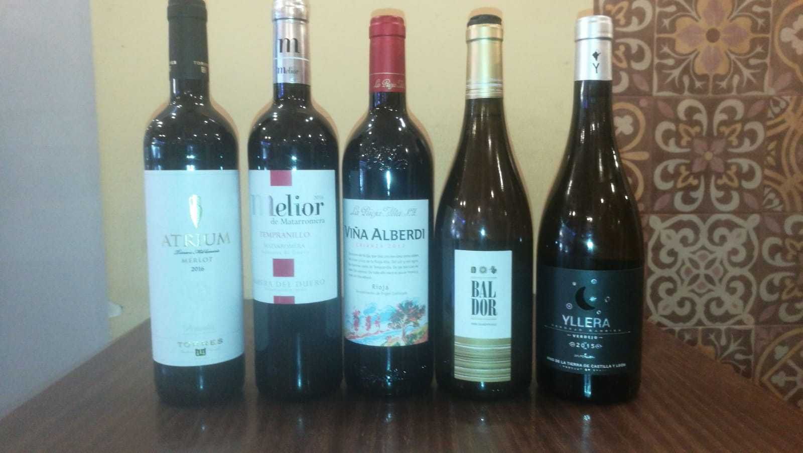 Los vinos que se podrán degustar en el Restaurante-Bodega Andalusí.