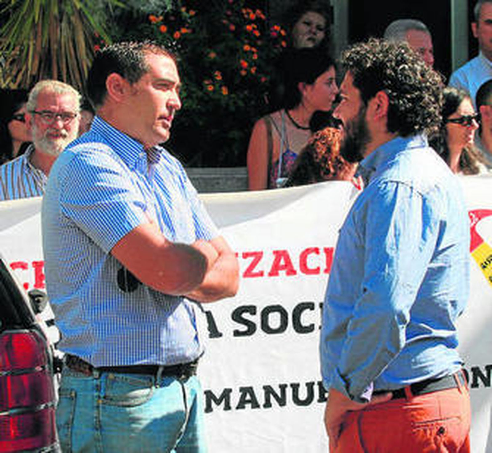 Eduardo Mohedano y José Manuel Rincón, en la concentración