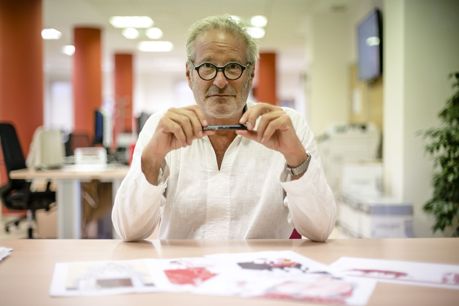 Patrick Pinter, el pasado jueves en la redacción de 'Diario de Cádiz'.