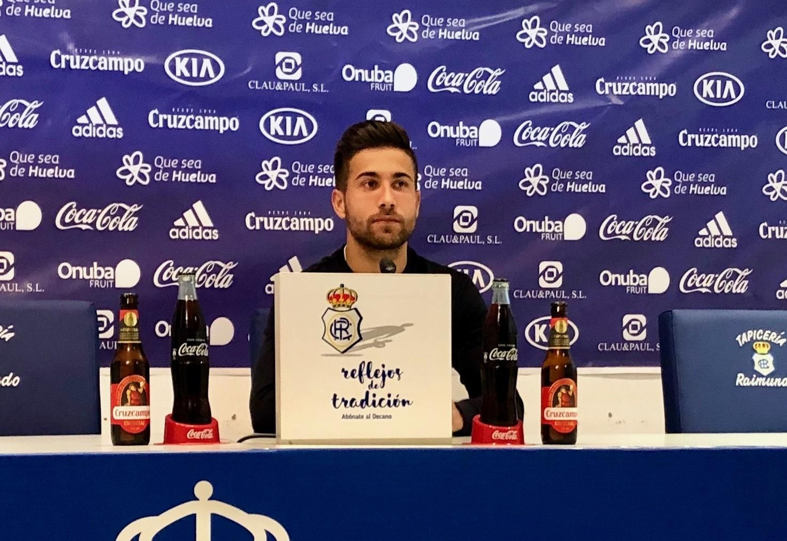 Borja Díaz, durante la rueda de prensa de hoy.