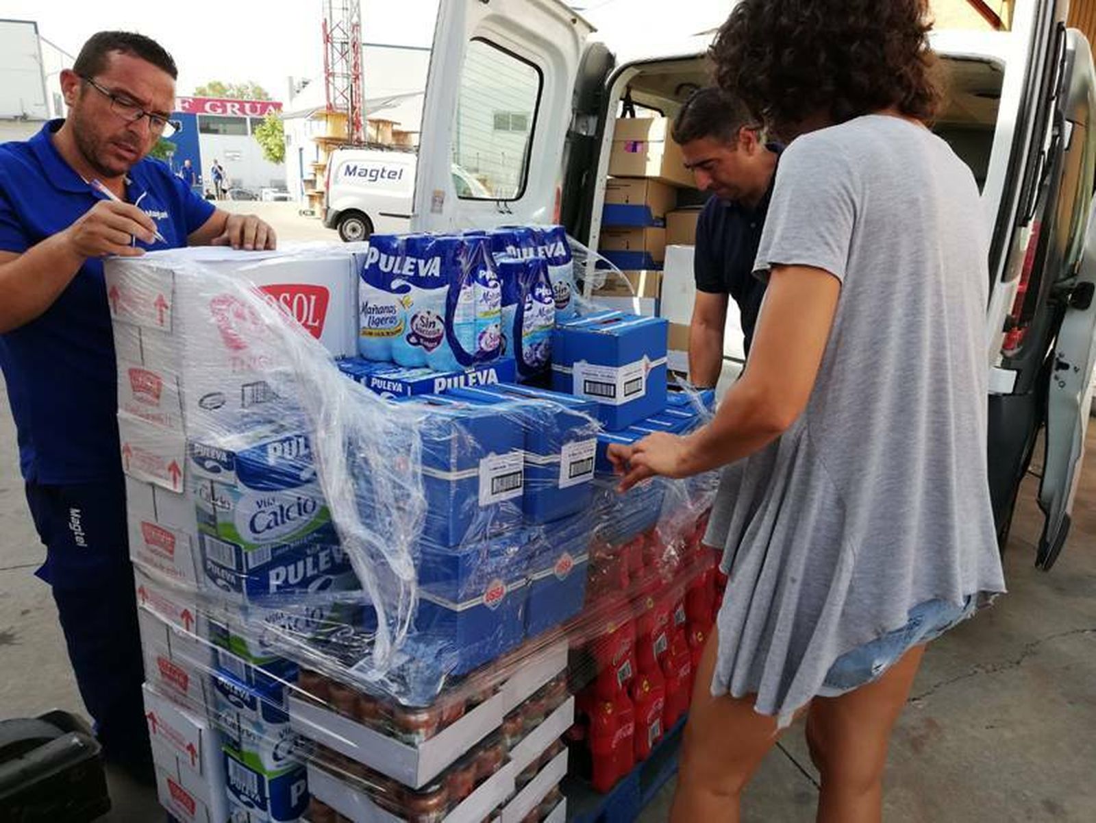 Recepción de los pales de alimentos.