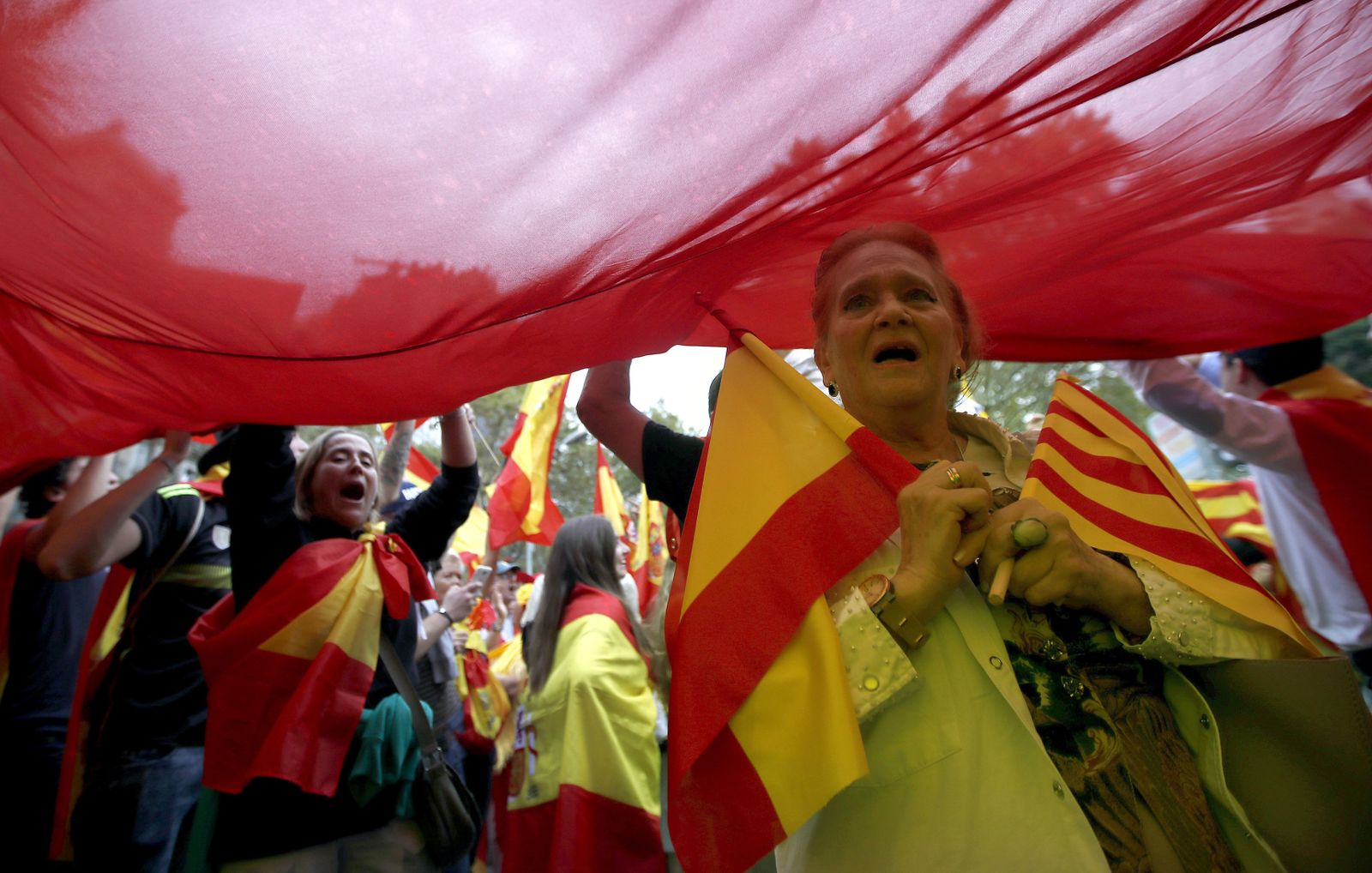 La marcha por la "unidad de España" en Barcelona, en imágenes