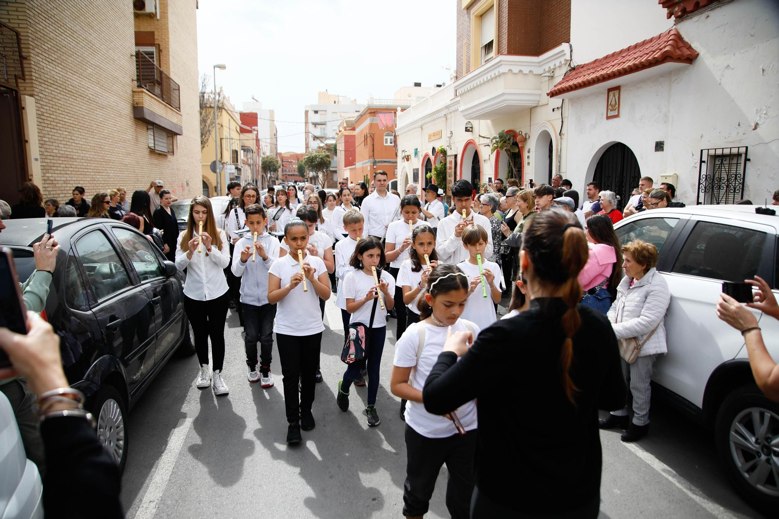 Las imágenes del CEIP San Fernando de El Zapillo de la ciudad de Almería en procesión en el viernes de dolores