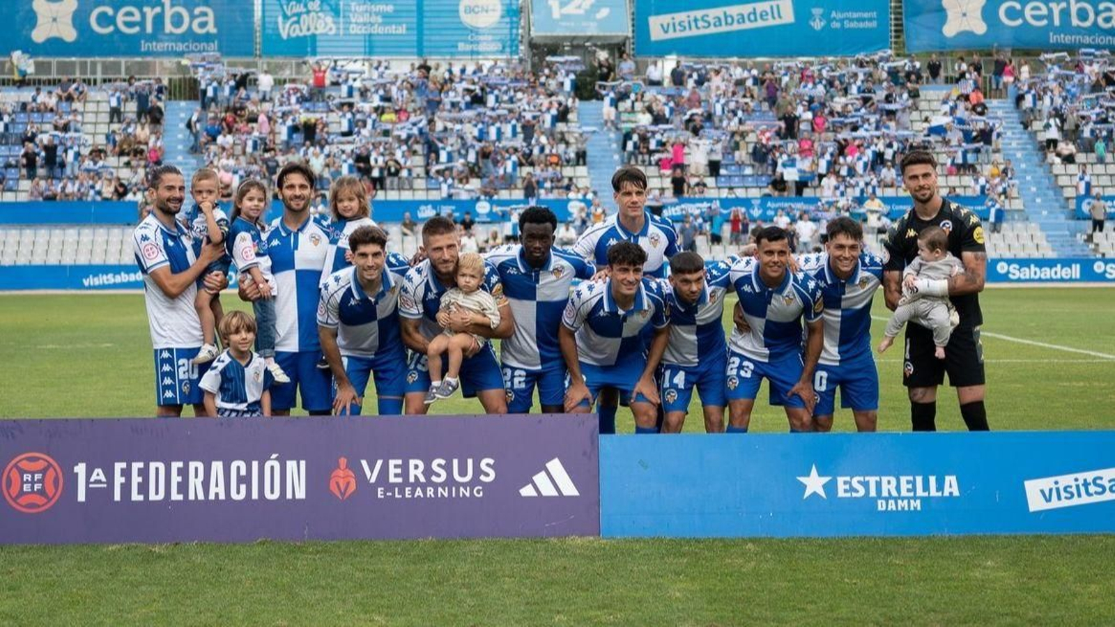 El último once inicial del Sabadell.
