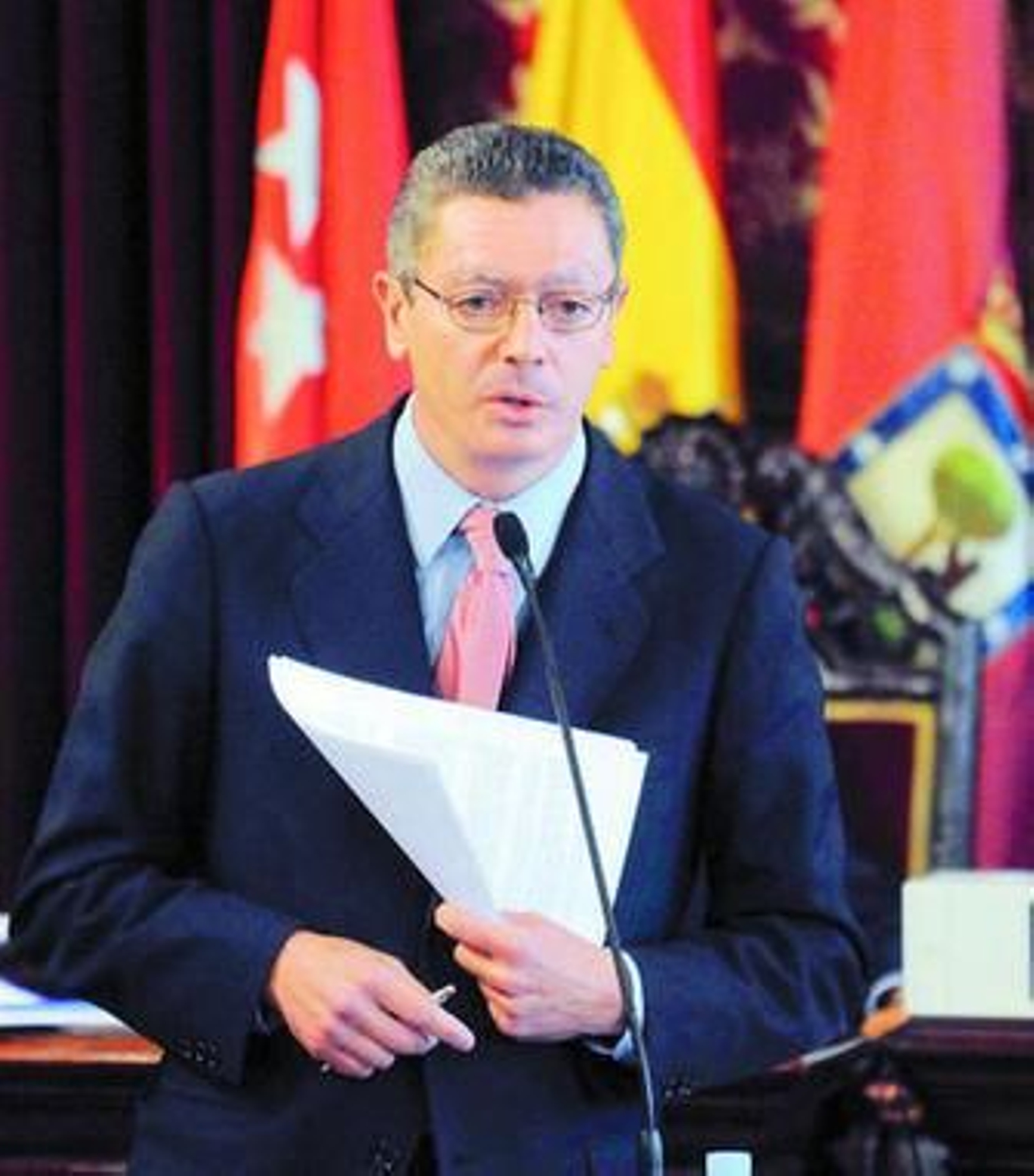 Gallardón, ayer en el acto en el que anunció su decisión.