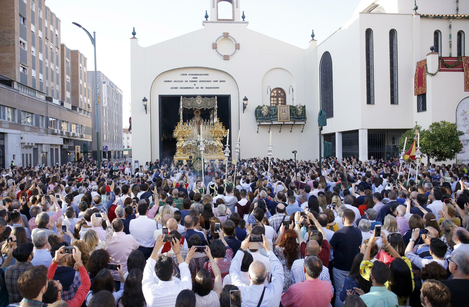 Salida procesional de la Virgen de la Esperanza en 2018.