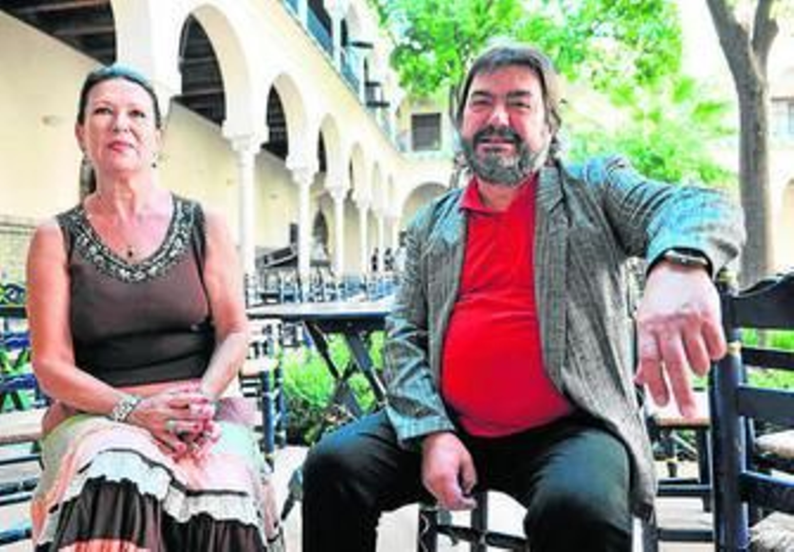 Montes y su marido, Ricardo Miño, en la sede de la Bienal.