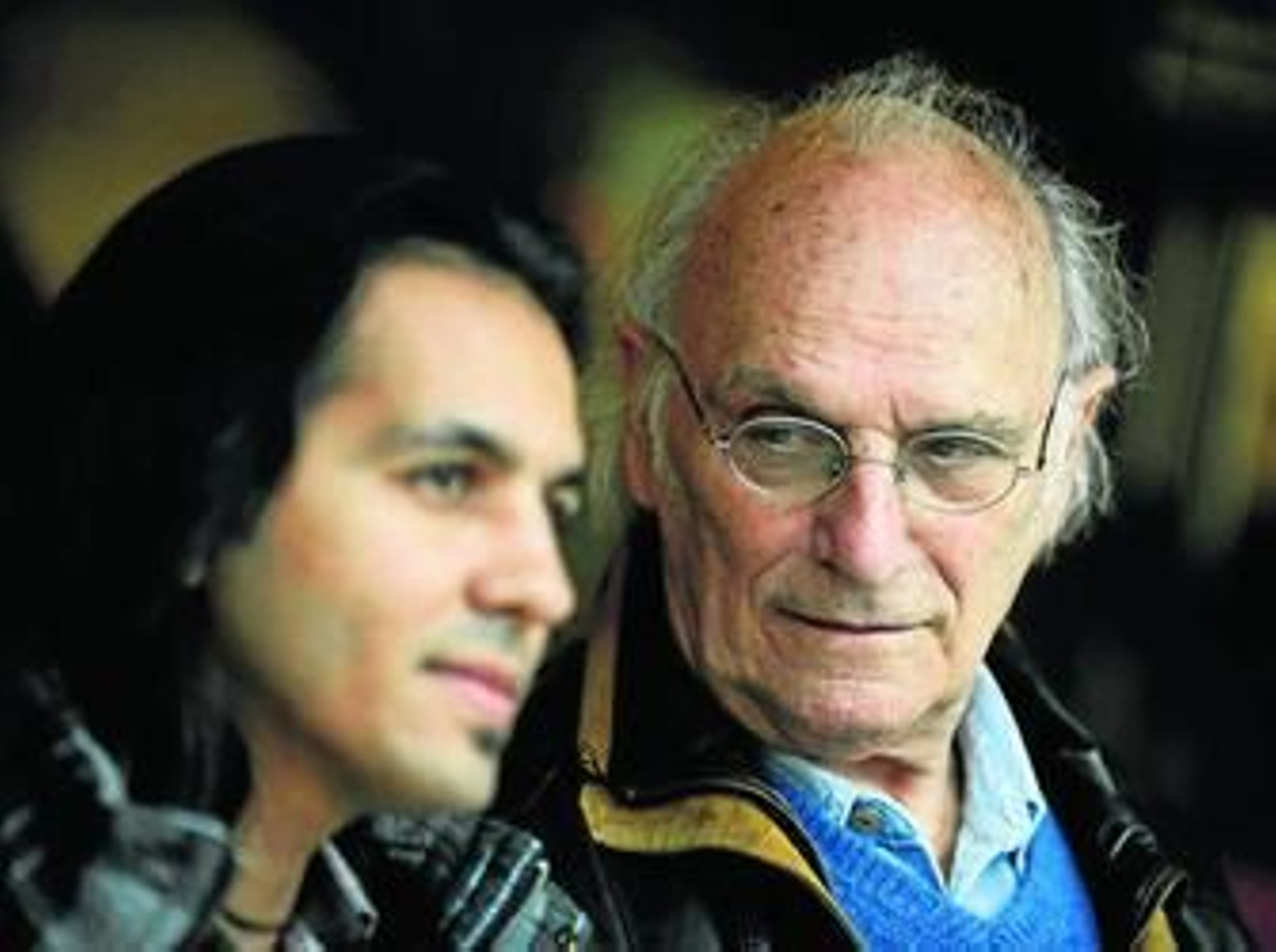 Farruquito y Carlos Saura ayer en Madrid durante la presentación del musical.