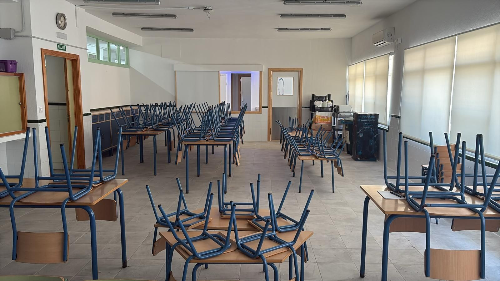 Ya está listo el equipamiento para recibir el martes a los alumnos del colegio que hacen uso de este servicio.