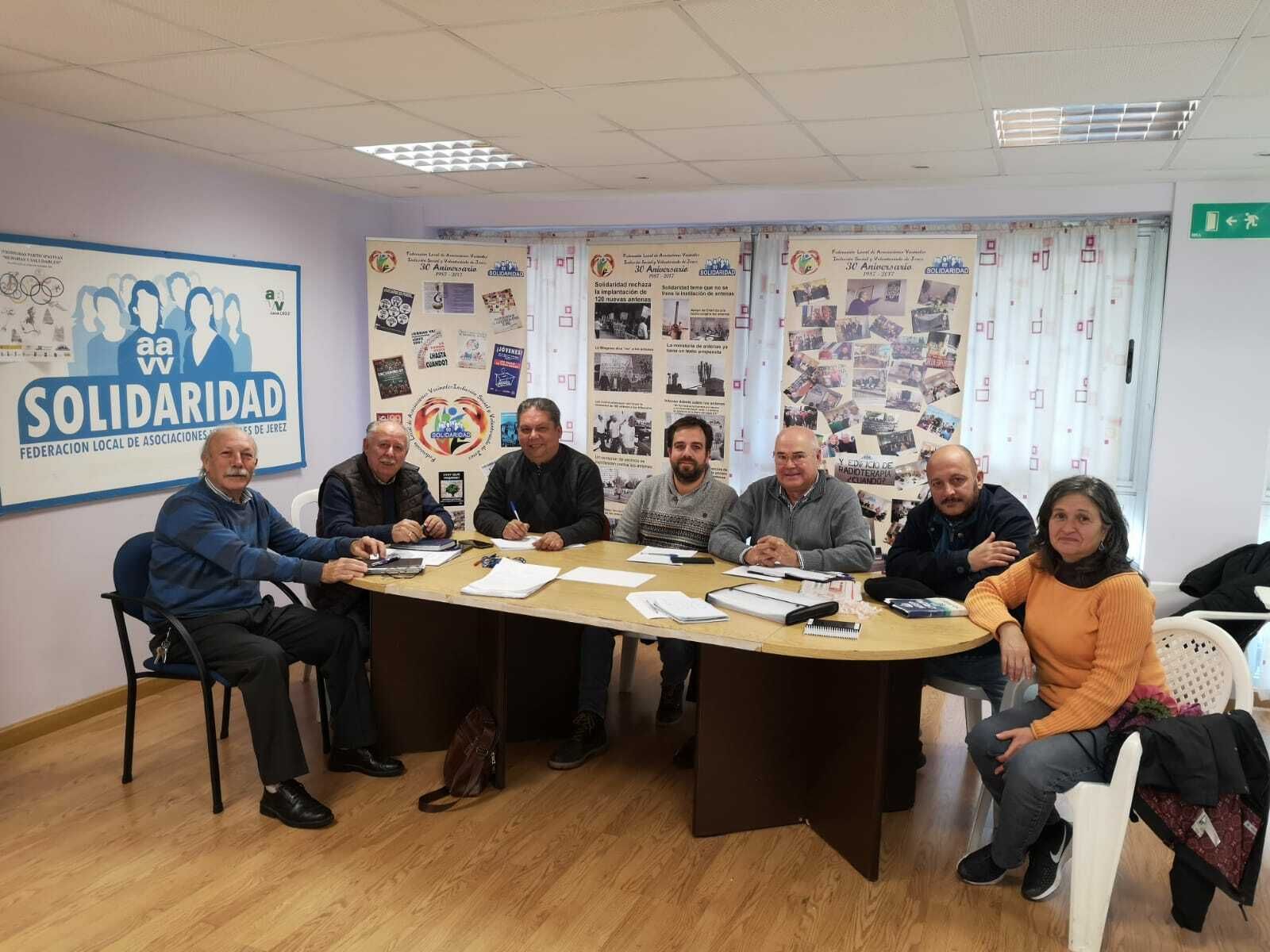 Reunión de Solidaridad y Adelante Jerez, días atrás.