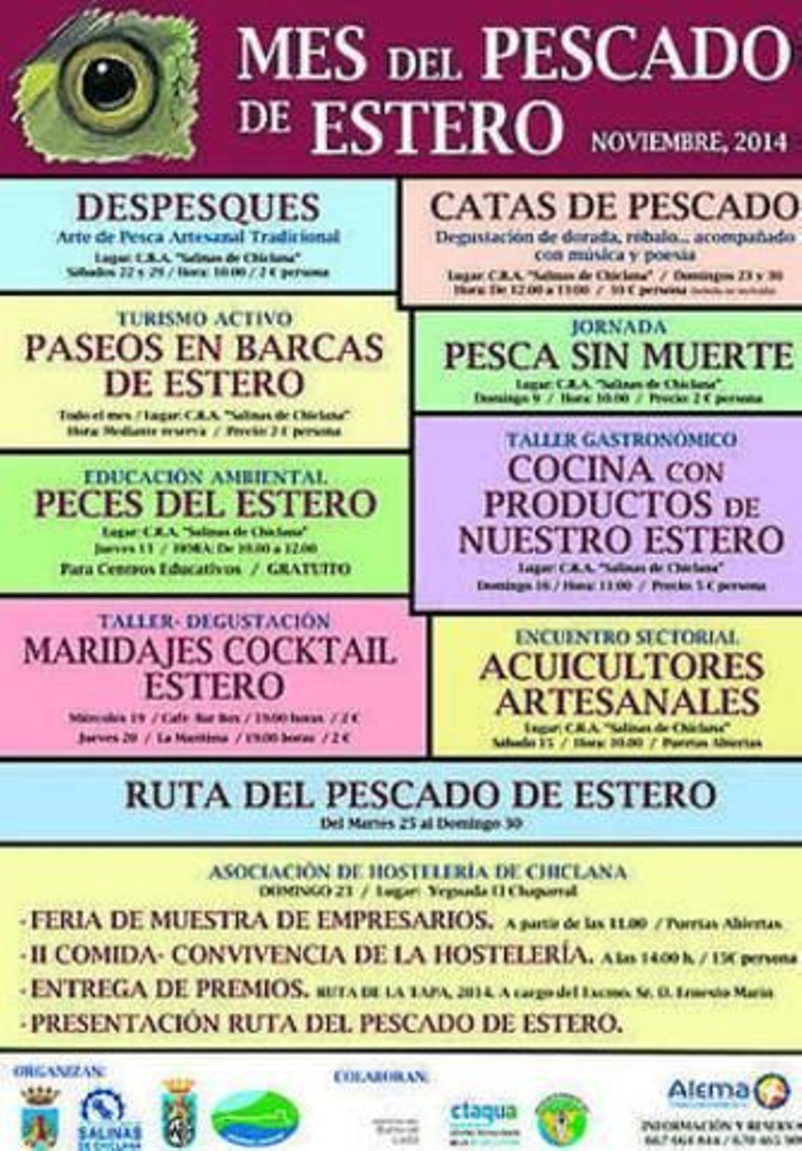 Cartel anunciador de los eventos.