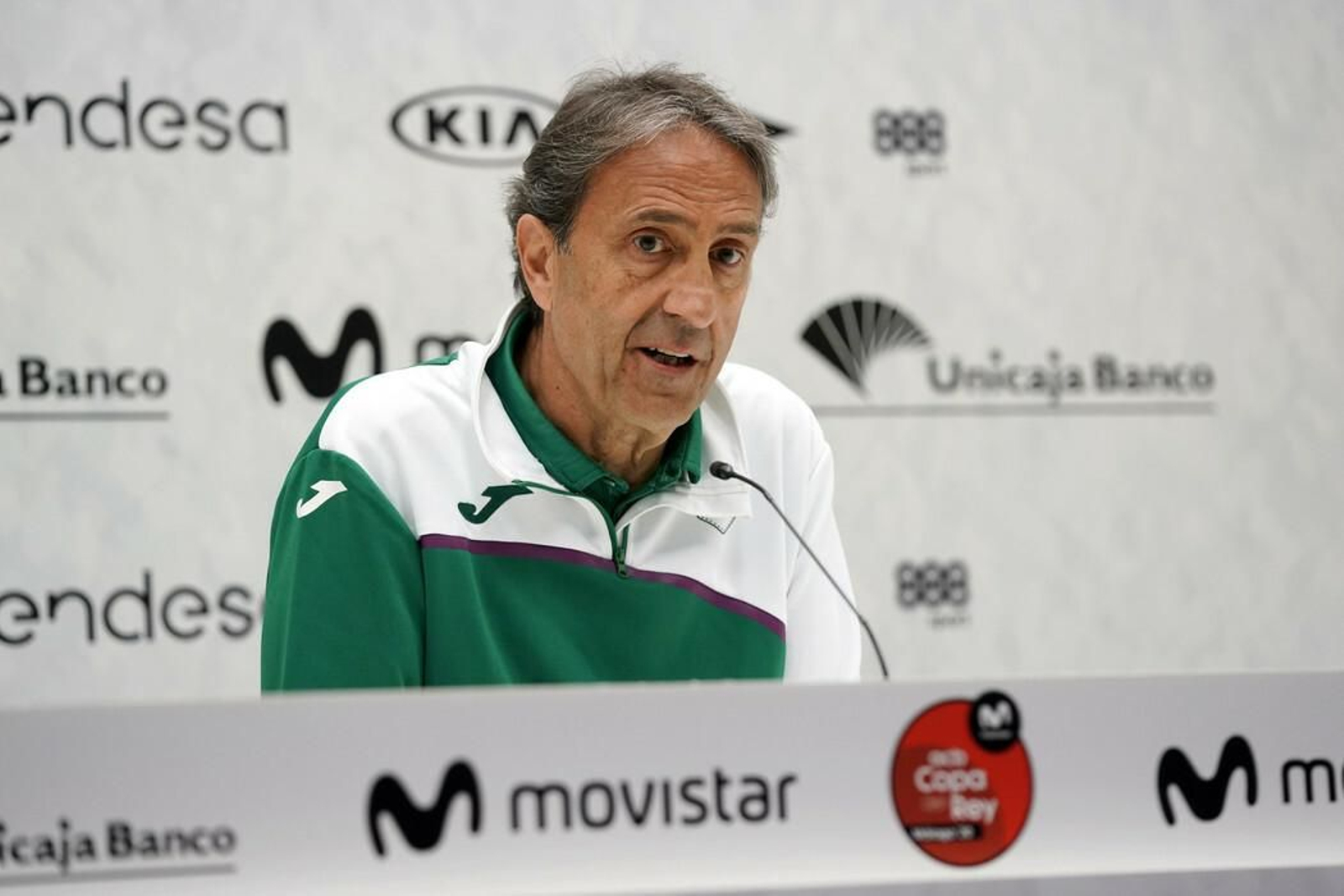 Luis Casimiro, en la sala de prensa del Carpena.