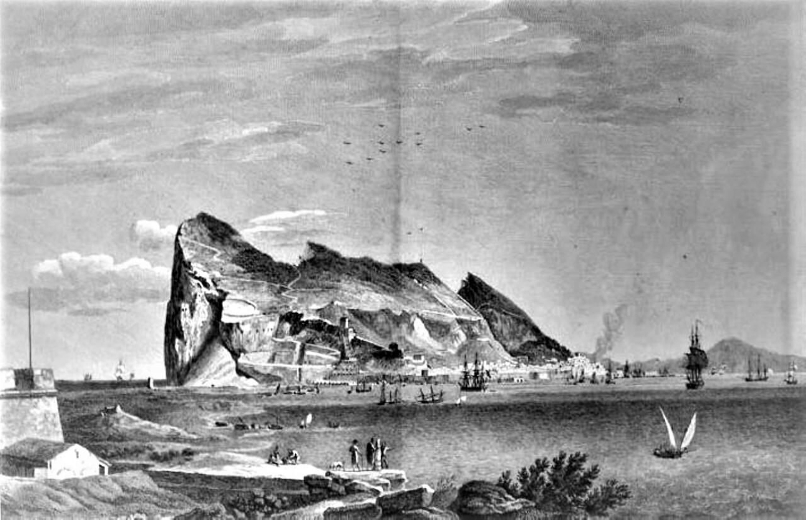 Los liberales buscan refugio en Gibraltar (1823).