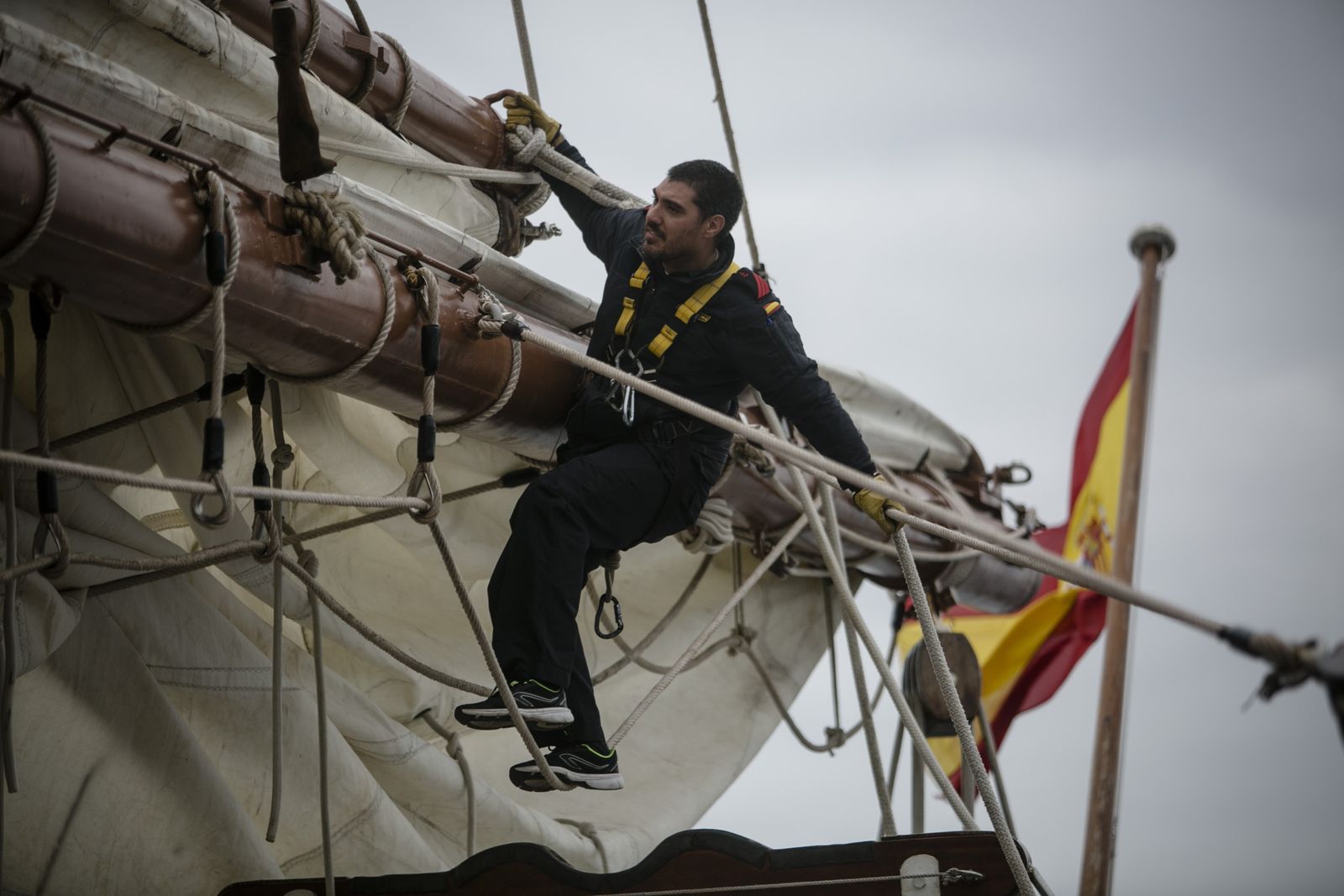 Durante la preparación en la Bahía de Cádiz.